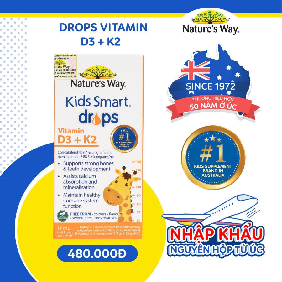 Nature's Way Kids Smart Drops Vitamin D3 + K2