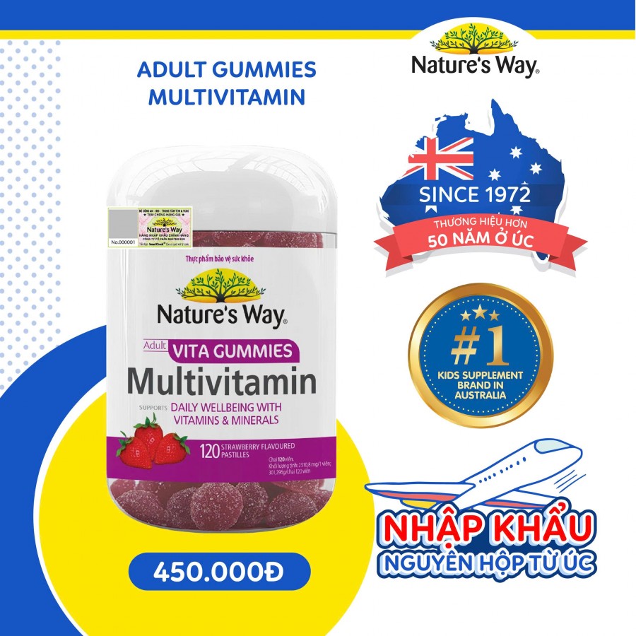 Nature’s Way Vita Gummies Multivitamin – Bổ sung vitamin và khoáng chất thiết yếu cho cơ thể