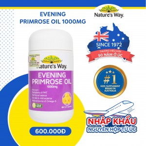 Nature's Way Evening Primrose Oil 1000mg - Bổ sung Gamma Linolenic Acid (GLA) và tinh dầu hoa anh thảo (Hộp 60 viên)