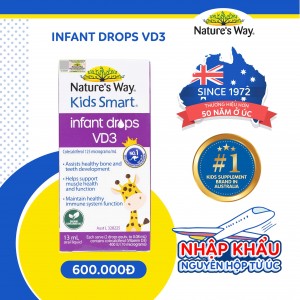Nature's Way Kids Smart Infant Drops VD3 - Hỗ trợ bổ sung Vitamin D3 cho trẻ - Hộp 13ml