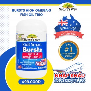 Nature’s Way Kids Smart Bursts High DHA Omega-3 Fish Oil - Hỗ trợ tốt cho não bộ và mắt