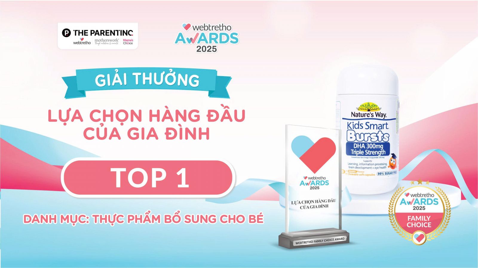 Hai sản phẩm DHA của Nature’s Way được vinh danh tại Webtretho Awards 2025