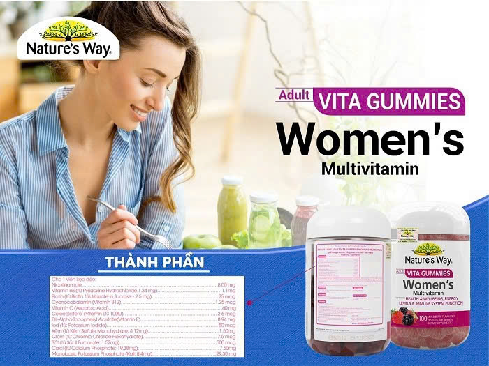 Nature’s Way Adult Vita Gummies Women’s Multivitamin – Bổ sung vitamin và khoáng chất cho phụ nữ trưởng thành